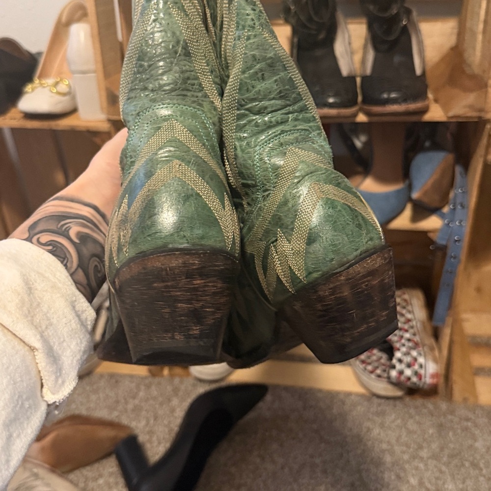Green Johnny Ringo Cowboy Boots - Picture 4 of 5